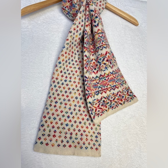 J. Crew Wool Fair Isle Scarf Winter Ski Multicolor PreppyGossip Girl Aspen Layer - Picture 8 of 10